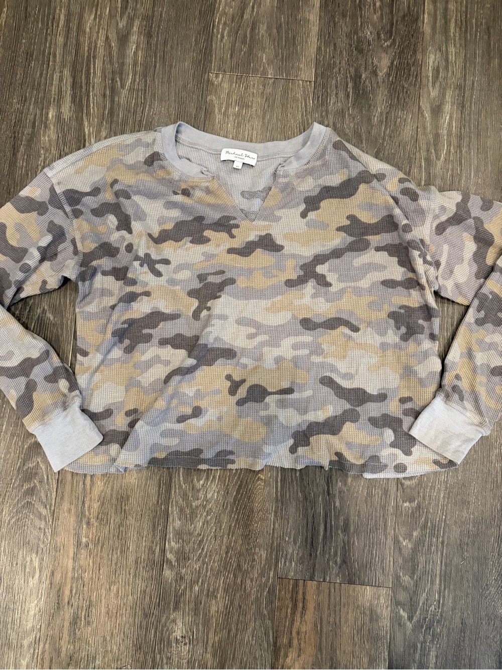 Michael Stars Delia Notched Thermal Waffle Top